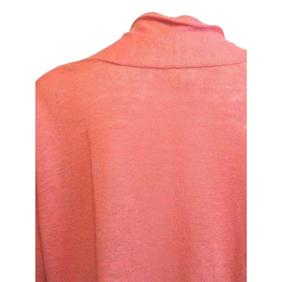 EILEEN FISHER Open Front Draped Cardigan Sweater 100% Linen Pink Salmon Size XL - Picture 11 of 12